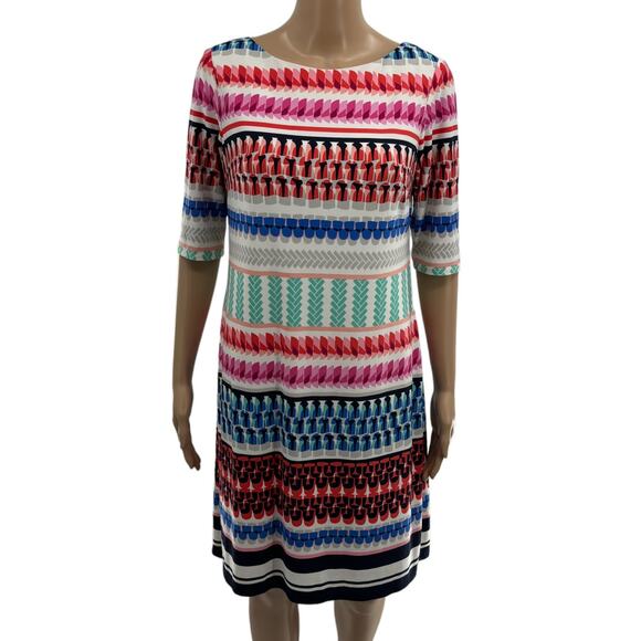 Eliza J Multi Color Multi Pattern Shift Dress - Picture 3 of 12